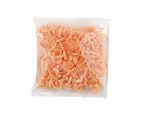 FUZHAN Heart-Shaped Glue Rings for Eyelash Extensions - 100PCS Disposable V-Shaped Adhesive Cups - Double Slot Design for Lash Glue, Flexible Ring Holder - Mixed Colours Available (Nude)
