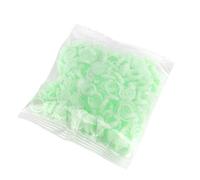 FUZHAN Heart-Shaped Glue Rings for Eyelash Extensions - 100PCS Disposable V-Shaped Adhesive Cups - Double Slot Design for Lash Glue, Flexible Ring Holder - Mixed Colours Available (Green)