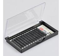 FUZHAN High-Density Flat Lash Extensions for Salon Use 0.20mm - 12-Row Tray, Salon-Grade Strip Lashes, Multiple Lengths (6-15mm), and Curls (J/B/C/D) (D Curl, 10mm)