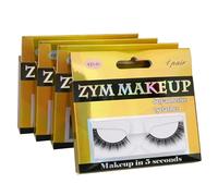 FUZHAN Self-Adhesive False Eyelashes - 1 Pair, Handmade Glue-Free Lash Strip with Built-in Lash Liner Effect, Reusable, No Mess, No Glue Needed (FZ1-21)
