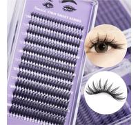 FUZHAN Spike Lash Extensions 0.04 D Curl - 8-15mm Mixed Tray, Flat Base, No-Split Tip, Pro Grafting Eyelash Extensions for Salon Use, Easy Fan, Lightweight (JBP-03)