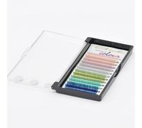 FUZHAN Vivid Color False Eyelashes,0.10mm,Rainbow Colorful/Multicolor Natural Individual/Single False Eyelashes Extension for Party and Special Occassions (D Curl, 9mm)