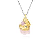 Fuzilai.CJ - Natural Crystal, Amethyst, Rose Quartz or Green Quartz Stone Pendant Necklace on Vegan Leather Adjustable Cord, Raw Gemstone Jewelry Gift Box for, 1.6"-2" (4-5cm), Crystal, Crystal