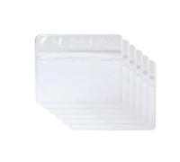 FUZVOL 10 PCS Horizontal Transparent Card Holder, Double Sided Clear Window Badge ID & Credit Card Holder, Rigid Plastic Waterproof Lanyard for School & Office