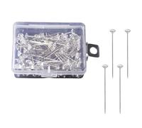 FUZVOL 100 Pcs Clear Diamond Head Pins Steel Point Flower Pins with Storage Box for Sewing, Crafts Decorating and DIY Sewing