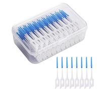FUZVOL 100 PCS Interdental Brushes,Silicone Dental Toothpicks Tooth Floss Sticks Dental Picks,Efficient Cleaning Tooth Narrow Gaps Dental Brushes,Blue Teepees Dental Brushes for Oral Cleaning
