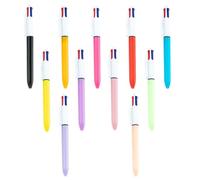 FUZVOL 11 PCS 4-in-1 Colour Pens Retractable Ballpoint Pens,Multi Coloured Pens All In One,Medium 1.0mm Ballpoint Pens for Office Home School Students Children Gifts