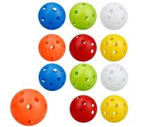 FUZVOL 12 Pack Golf Practice Balls 40mm Air Flow Hollow Practice Golf Balls Plastic Golf Exercise Balls Mixed Color Golf Balls for Swing Practice, Home Outdoor Pets Kids Toys