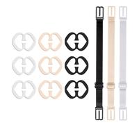 FUZVOL 12 PCS Racer Back Bra Clip Set,9 pcs Anti-Slip Bra Clips+3 pcs Bra Straps Holder Cleavage Control Bra Tightener Clips for All Cup Sizes Racer Back
