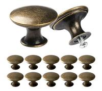 FUZVOL 12PCS 30mm Round Cupboard Handles, Vintage Cabinet Knobs, Antique Style Chic Drawer Pulls, Elegant Furniture Door Handles (Bronze)