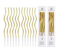 FUZVOL 12PCS Birthday Candles, Spiral Cake Candles Twisty Birthday Candles for Party Wedding Decoration Cupcake Candles with Holders