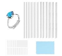 FUZVOL 14 Pcs Ring Size Adjuster for Loose Rings,Spiral Ring Resizer to make Rings Smaller,Silicone Ring Tightener Resizer Adjuster Reducer Guard Invisible with Polishing Cloth