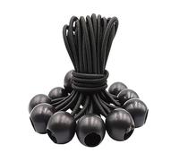 FUZVOL 15 Pcs Elastic Bungee Cord with Balls,Stretchy Bungee Straps,Heavy Duty Adjustable Bungee Ties for Camping Tarp, Tarpaulin, Banner Flag Poles and other Household Items