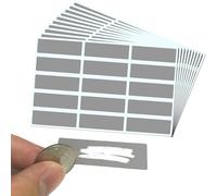 FUZVOL 150 PCS Scratch Off Lables 48 * 15mm Grey Stickers Rectangle Sticky Stickers Labels Self Adhesive DIY Labels for Activity Schools Crafts Gift