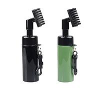 FUZVOL 2 Pack Golf Club Brush Groove Cleaner with Built in Water Spray and Hook,Golf Groove Cleaning Brush for Golf Ball Club Wet Scrub,Golf Ball Cleaner with Extrusion Water Bottle Black & Green
