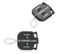 FUZVOL 2 Pack Golf Stroke Counter, Mini Black Golf Counter, Golf Score Keeper with Dial Reset Tool Key Chain for Outdoor Sport Scoreboard Games and Golf Accessories