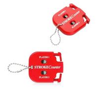 FUZVOL 2 Pack Golf Stroke Counter, Mini Red Golf Counter, Golf Score Keeper with Dial Reset Tool Key Chain for Outdoor Sport Scoreboard Games and Golf Accessories