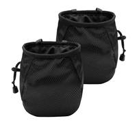 FUZVOL 2 Pcs Climbing Chalk Bag Black Bucket Magnesium Chalk Bag with Belt Adjustable Pocket and Drawstring for Climbing Rock Outdoor Bouldering