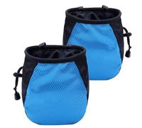 FUZVOL 2 Pcs Climbing Chalk Bag Blue Bucket Magnesium Chalk Bag with Belt Adjustable Pocket and Drawstring for Climbing Rock Outdoor Bouldering