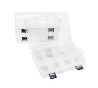 FUZVOL 2 Pcs Plastic Organiser Box, Jewellery Storage Box with 8 Adjustable Dividers, Perfect for Beads, Earrings and Small Accessories, Compact and Durable Storage Containers