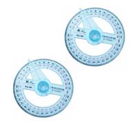FUZVOL 2 Pcs Plastic Protractors 360 Degree Protractor Angle Measure for Students Teachers Office School Drafting and Measuring Math Tool