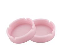 FUZVOL 2 Pcs Round Silicone Ashtrays,Heat Resistant Home Office Decoration Ashtrays,Unbreakable & Easy to Clean Ash tray for Indoor or Outdoor(Pink)