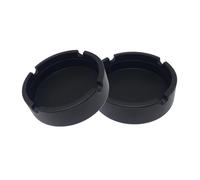 FUZVOL 2 Pcs Silicone Ashtrays,Black RoundHeat Resistant Home Office Decoration Ashtrays,Unbreakable & Easy to Clean Ash tray for Indoor or Outdoor