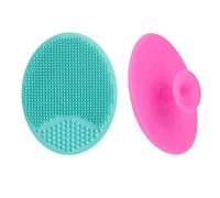 FUZVOL 2 PCS Silicone Facial Scrubber,Face Cleansing Brush,Facial Exfoliator Scrubber for Removing Ingrown Hair,Bumps,Blackhead and Pore.Dry Skin Relief and Anti Aging Deep Wash Tool (Color Random)