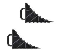 FUZVOL 2 Pcs Wheel Chocks Heavy Duty Parking Block Set with Handle Portable Caravan Chocks Tyre Saver Brake Stoppers Non Slip Ridged Wedges for Car Motorbike Trailer