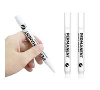 FUZVOL 2 PCS White Permanent Marker Pen,2mm Quick Dry White Pens for Tyre Rock Stones Ceramic Wood Glass Doodling&Painting