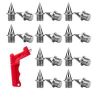 FUZVOL 20 Pcs Track Spikes Sturdy Steel Running Pyramid Spikes 1/4inch Cross Country Track Replacement with Spike Wrench Golf Shoe Spike Kit for Sprint Sports Jumping Running Jogging Hiking