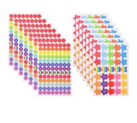 FUZVOL 20 Sheet 1390 Pcs Star Stickers,Rainbow Smiley Face Reward Stickers for Children,Multicoloured Teacher Rewards Smiley Star Stickers for Encouraging School Good Job Students