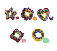 FUZVOL 25 PCS Cookie Cutters Set, Heart, Flower, Square, Round, Star Shaped Cookie Pastry Cutters