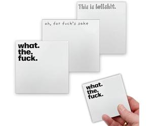 FUZVOL 3 Pack Small Sticky Notes, Sticky Notes Set, What The Fuck Sticky Notes Novelty Office Supplies, Rude Posted Notes Desk Accessories, Self-Stick Notes for Note Taking Funny Gifts for Friends