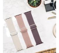 FUZVOL 3 Pack Soft Elastic Braided Nylon Strap, Adjustable Replacement Wristbands for Multiple Smartwatches, Lightweight Sport Bands for Men and Women