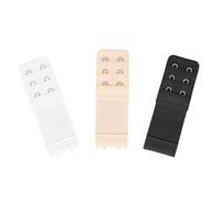 FUZVOL 3 PCS Bra Extenders,2 Hooks×3 Rows Girls Bra Extender Strap,Stainless Steel Hook Comfortable Stretchy Bra Extender Strap for Women(White,Black,Skin)
