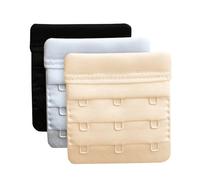 FUZVOL 3 PCS Bra Extenders,3 Hooks Women's Bra Extender,Stainless Steel Hook Elastic Bra Strap Extender for Girls(White,Black,Skin)