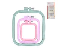 FUZVOL 3 PCS Embroidery Kit,Square Embroidery Hoop for Beginners Adults Kids,Cross Stitch Embroidery Frame with Gold Eye Embroidery Needles for Craft Sewing DIY