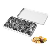 FUZVOL 30 PCS Cookie Cutter Set Stainless Steel Biscuit Cutters Small Pastry Cutters-Star, Flower, Hexagon, Round, Heart, Square, Triangle, Oval, Raindrop, Rhombus Shape for Party Baking