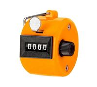 FUZVOL 4 Digit Tally Counter Hand Colour Counters Mechanical Palm Click Counter Handheld Golf Counter for Sport Counting Scoring, Orange