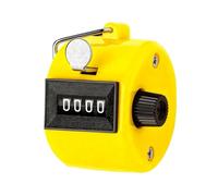 FUZVOL 4 Digit Tally Counter Hand Colour Counters Mechanical Palm Click Counter Handheld Golf Counter for Sport Counting Scoring, Yellow