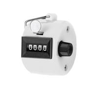 FUZVOL 4 Digit Tally Counter Hand Colour Counters Mechanical Palm Click Counter Handheld Golf Counter for Sport Counting Scoring, White