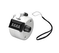 FUZVOL 4 Digit Tally Counter Metal Hand Counters Mechanical Palm Click Counter with Hand Hoop Holder Handheld Golf Counter for Sport Counting Scoring(Plastic Knob)