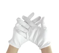 FUZVOL 4 Pairs Moisturizing Cotton Gloves,Breathable White Gloves for Eczema &Dry Hands,Jewelry Coin Inspection Serving and Cleaning Gloves