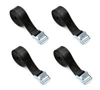 FUZVOL 4 PCS Tie Down Straps,2m x 20mm Adjustable Ratchet Straps Cargo Lashing Luggage Straps,Black Heavy Duty Tensioning Belts with for Roof Rack Motorcycle Trailer Bike Trucks&Car