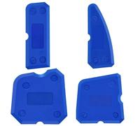 FUZVOL 4 Pieces Portable Multi-Edge Silicone Caulking Tool Kit,Smoother Mastic Former Tool,Tile Joint Sealing Sealant Applicator,Suitable for Kitchens and Bathrooms(Blue)