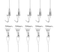 FUZVOL 5 PCS Heavy Duty Picture Hanging Wire Kit, 2m×1.5mm Stainless Steel with Wire Adjustable Hook and Rail Moulding Hook, Hold Up to 88LB/40 KG
