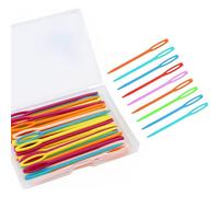 FUZVOL 50 PCS Plastic Needles Blunt Hand Sewing Needles for Yarn, Large Eye Darning Needles for Knitting Tapestry Embroidery & Threading Wool, 9cm/3.54inch
