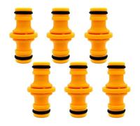 FUZVOL 6 Pcs Double Male Hose Connectors Garden Hose Tap, Double Male Hose End Connector Hose Pipe for Garden Hose Pipe Tube Tap, Orange