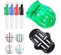 FUZVOL 6 Pcs Golf Ball Line Drawing Marking Alignment Kits Golf Accessories with 2 Pieces Golf Ball Liner Template and 4 Pieces Golf Ball Marker Pen Golf Marker Tools for Golf Lovers Golf Training
